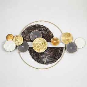 Διακοσμητικό Τοίχου Μεταλλικό 755-10068 85x53x4cm Gold-Multi Estheti Home Μέταλλο