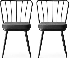 Καρέκλα 2τμχ Μαύρο YILDIZ 43x42x82