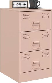 vidaXL Κομοδίνο Ροζ 34,5x39x62 εκ. από Χάλυβα
