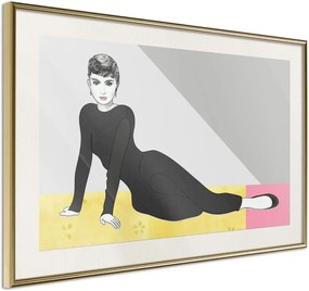 Αφίσα - Elegant Audrey - 30x20 - Χρυσό - Με πασπαρτού