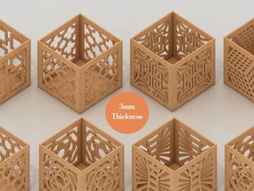Intra απο ξύλο plywood Χρώμα wenge 3mm-4mm πάχος - Desk Pencil Box Collection Digital Cuts Δίασταση 30x20 cm INTRAFABR-96130652