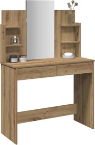 vidaXL Κομοδίνο με καθρέφτη Artisan Oak 96x39x142 cm