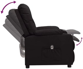 vidaXL Πολυθρόνα Ανακλινόμενη Ηλεκτρική Μαύρη από Συνθετικό Δέρμα