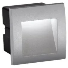 Απλίκα τοίχου χωνευτή LED RIVA 220V αλουμινίου τετράγωνη Viokef 4124800 Γκρι