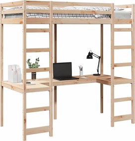 vidaXL Σκελετός κρεβατιού σοφίτας Φυσικό 75 x 190 cm