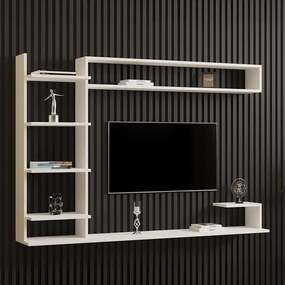 Σύνθετο σαλονιού επιτοίχιο Dilan λευκό 180x29,60x121,80 εκ. 180x29.6x121.8 εκ.