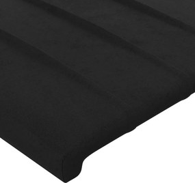vidaXL Κεφαλάρι Μαύρο Βελούδινο 80x5x118/128 εκ.
