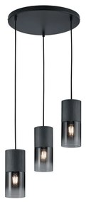 Φωτιστικό Κρεμαστό Trio Lighting Robin 310630332 Μαύρο-Φιμέ