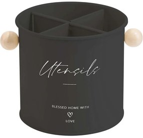 Βάση Για Κουτάλες Kitchen Trend CLG700814BK Φ13,5x13cm Black Oriana Ferelli® Μέταλλο