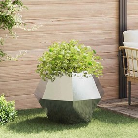 vidaXL Γλάστρα Ασημί 75 x 75 x 60 εκ Ανοξείδωτο ατσάλι