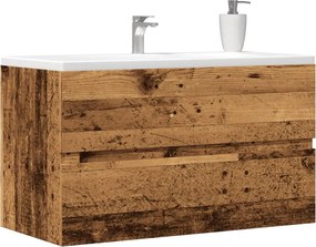vidaXL Ντουλάπι Νιπτήρα Όψη Παλαιού Ξύλου 90x38,5x45 εκ. Επεξεργ. Ξύλο
