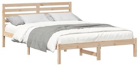 vidaXL Σκελετός Κρεβατιού Καφέ 140 x 220 cm Συμπαγές ξύλο πεύκου