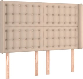vidaXL Κρεβάτι Boxspring Στρώμα&amp;LED Καπουτσίνο 140x190 εκ. Συνθ. Δέρμα