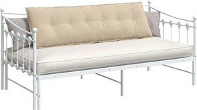 vidaXL Μαξιλάρι Πλάτης Κρεμ 160 x 50 cm Ύφασμα Μικροΐνας