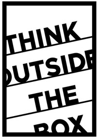 Διακοσμητικό Τοίχου Think Outside The Box 279ENZ1176 35x50cm Black Wallity Μέταλλο