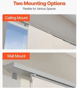 VEVOR Panel Track Blinds Extendable Track 116 to 218 cm W Trimmable Light Brown