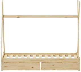 Παιδικό κρεβάτι Lalitto τ.Montessori με 2 συρτάρια τ.Montessori  pakoworld ξύλο πεύκου σε φυσική απόχρωση 90x190εκ