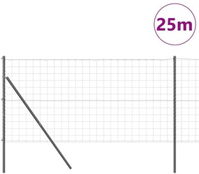 vidaXL Φράχτης με Στήλες. Γκρι 1.2 x 25 m Ατσάλι