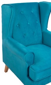 Πολυθρόνα - Μπερζέρα BRANDON HM3073.18 Τυρκουάζ Βελούδο 81x83x101 εκ. 81x83x101 εκ.