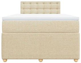 vidaXL Κρεβάτι Boxspring με Στρώμα Κρεμ 120x200 εκ. Υφασμάτινο