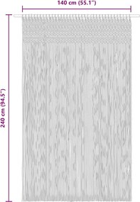 vidaXL Κουρτίνα Μακραμέ Taupe 140 x 240 εκ. Βαμβακερή