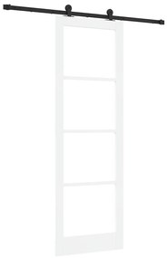 vidaXL Συρόμενη Πόρτα Χειροκίνητος Λευκό 78 x 232 cm Ξύλο και μέταλλο