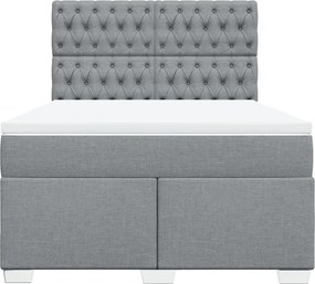 vidaXL Κρεβάτι Boxspring με Στρώμα Αν. Πράσινο 160x200εκ Υφασμάτινο