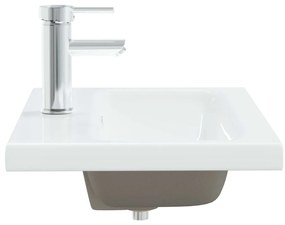 vidaXL Νιπτήρας Ένθετος Λευκός 61 x 39 x 18 εκ. Κεραμικός με Βρύση