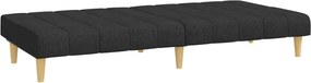 vidaXL Καναπές Κρεβάτι Διθέσιος Μαύρος Υφασμάτινος