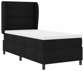 vidaXL Κρεβάτι με ελατήρια με στρώμα Μαύρο 80 x 200 cm ύφασμα