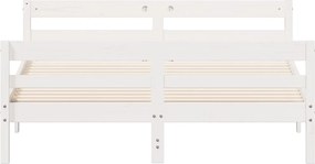 vidaXL Σκελετός Κρεβ. Χωρίς Στρώμα Λευκό 140x200 εκ Μασίφ Πεύκο