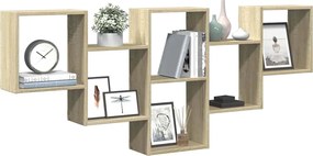 vidaXL Ραφιέρα Τοίχου Sonoma Δρυς 159x18x66 εκ. από Επεξεργ. Ξύλο