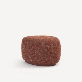 Υποπόδιο από με ανάγλυφη υφή και βάση από μασίφ καρυδιά, JERRY