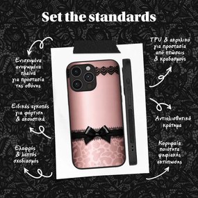 Θήκη Sonique DIVA Series για Apple iPhone 13 Pro Λεοπάρ Φιόγκος – Ροζ