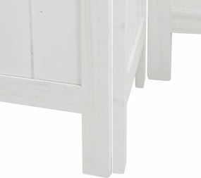 vidaXL Διαχωριστικό Χώρου με 5 Πάνελ Λευκό από Μασίφ Ξύλο Παυλώνιας