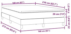 Κρεβάτι Boxspring με Στρώμα Ροζ 160x210 εκ. Βελούδινο - Ροζ