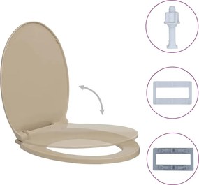 vidaXL Κάλυμμα Λεκάνης με Μηχανισμό Soft Close Οβάλ Μπεζ