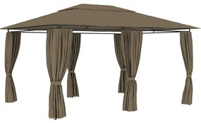 vidaXL Τέντα Εκδηλώσεων Κήπου με Κουρτίνες Taupe 4 x 3 μ. 180 γρ/μ²