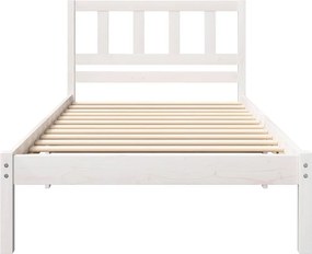 vidaXL Σκελετός Κρεβατιού Λευκό 75 x 190 cm Στερεά ξυλεία πεύκου