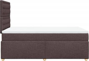 vidaXL Κρεβάτι Boxspring με Στρώμα Σκούρο Καφέ 120x190 εκ Υφασμάτινο