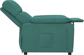 vidaXL Πολυθρόνα Ανακλινόμενη Σκούρο Πράσινο Υφασμάτινη