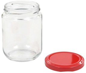 vidaXL Βάζα Μαρμελάδας 96 τεμ. 230 ml Γυάλινα με Κόκκινα Καπάκια
