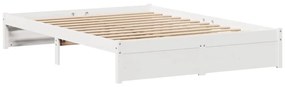 vidaXL Σκελετός Κρεβ. Χωρίς Στρώμα Λευκό 160x200 εκ Μασίφ Πεύκο