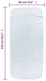 Πετσέτες Θαλάσσης 2 τεμ. Λευκές 60 x 135 εκ. Ύφασμα 400 GSM - Λευκό