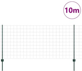 vidaXL Φράκτης με Στυλό Πράσινο 10 x 1 μ Ατσάλι