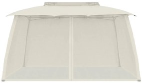 vidaXL Κιόσκι με Διπλούς Τοίχους/Δίχτυ Κρεμ 3,93x2,93 μ. από Ατσάλι