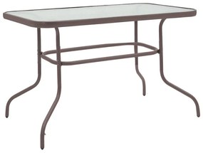 Τραπεζαρία Valor-Obbi σετ 5τεμ pe καφέ-μέταλλο 110x60x70εκ