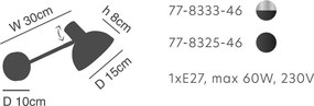 Απλίκα Τοίχου Homelighting 77-8333 Nickel/Black