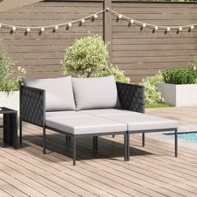 vidaXL Ξαπλώστρα με Μαξιλάρια 2 Ατόμων Ανθρακί 115x153x69,5 εκ Μεταλλικό