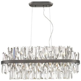 Φωτιστικό Οροφής - Ράγα Veronica 4315300 81x143cm 8xG9 28W Clear-Silver Viokef